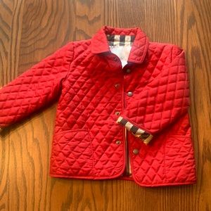 Burberry Red diamond quilted toddler jacket 18 month